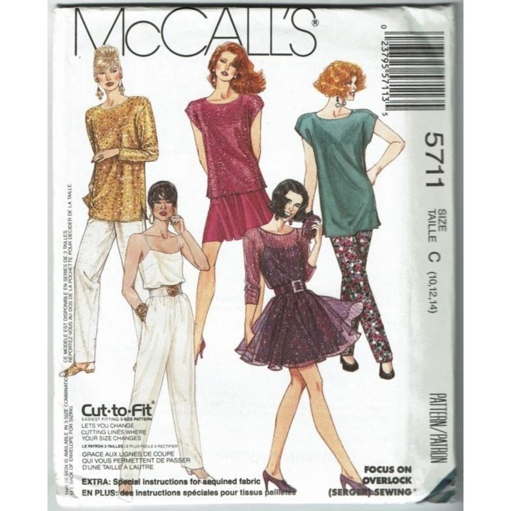 McCalls Sewing Pattern 5711 Top Camisole Skirt Pants Size 10-14